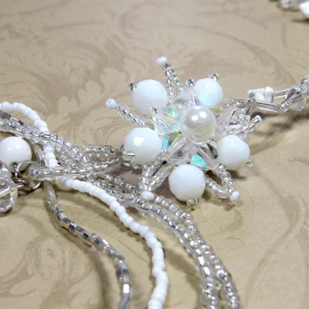 White Long Strands Necklace